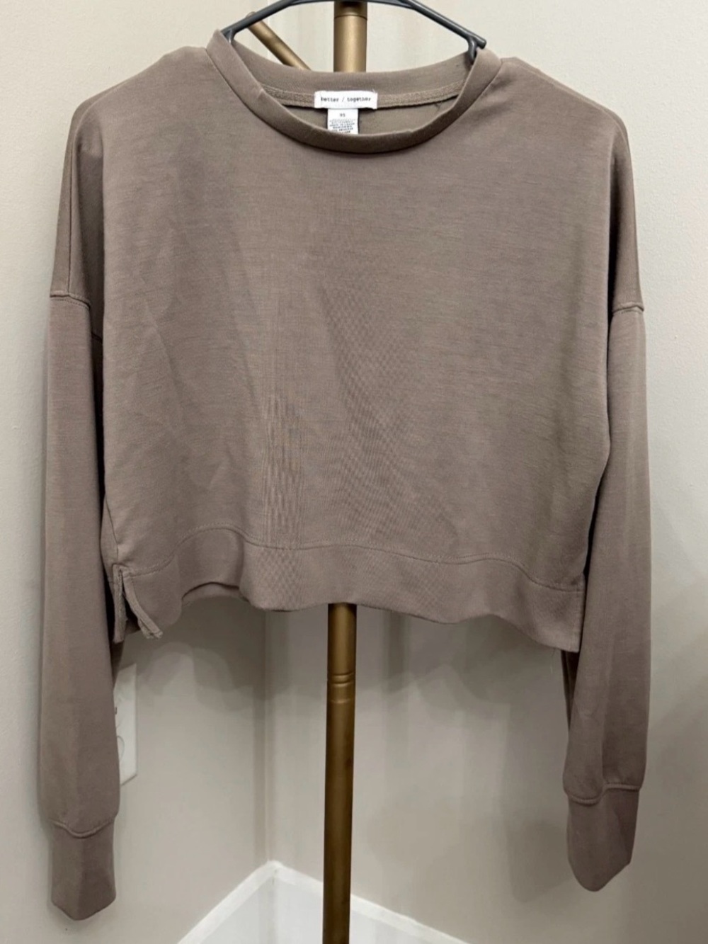 Better/Together Cropped Crewneck Sweatshirt Taupe Women’s XS